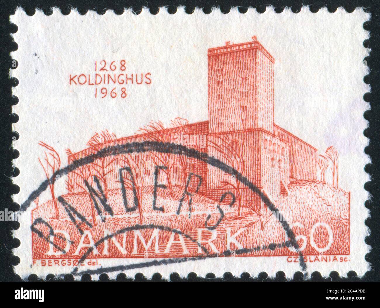 DENMARK - CIRCA 1968: stamp printed by Denmark, shows Koldinghus, circa 1968 Stock Photo