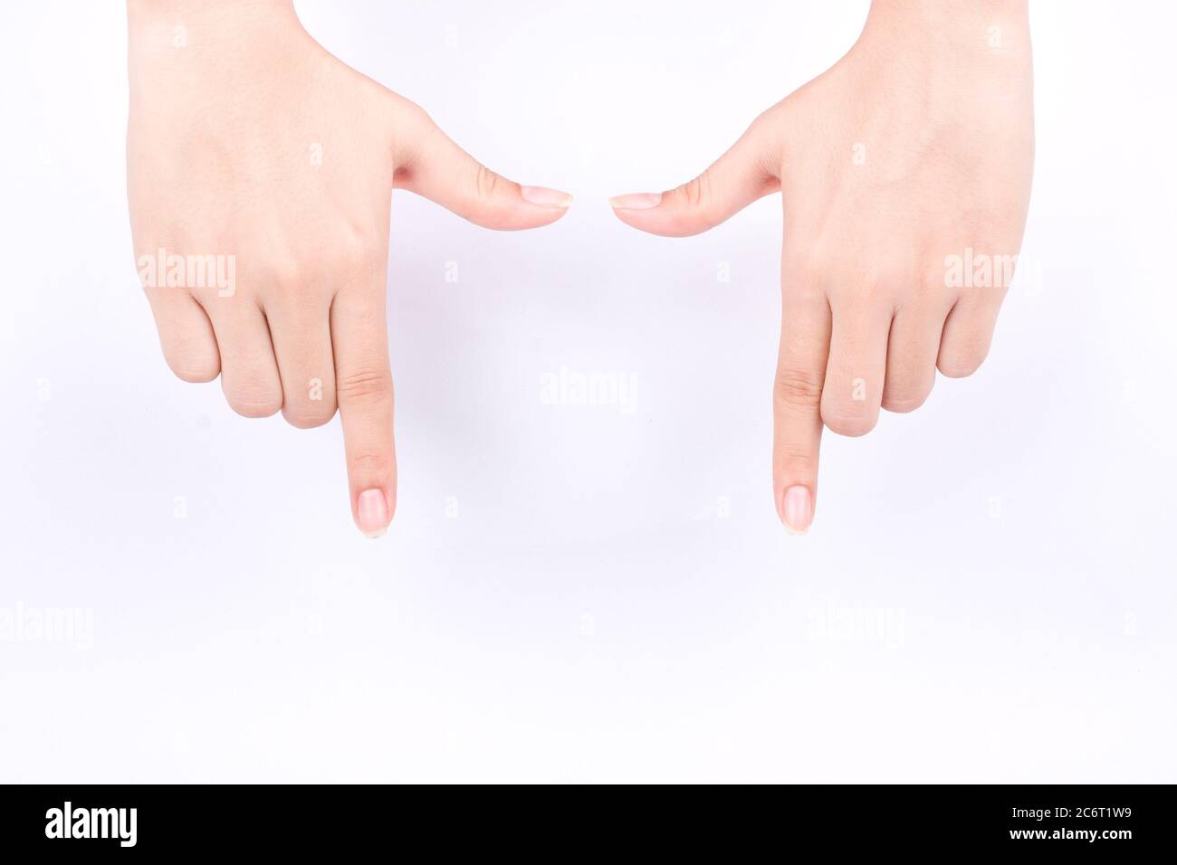 finger hand symbols concept framing composition for taking a photo isolated on white background Stock Photo