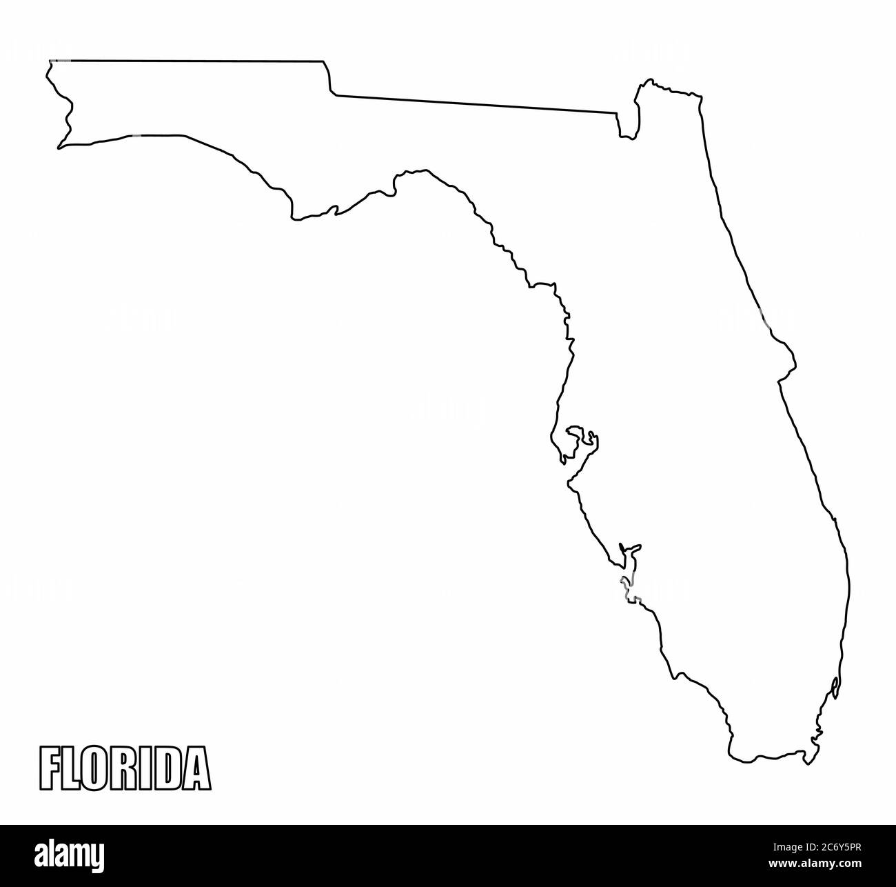 Florida outline map Stock Vector