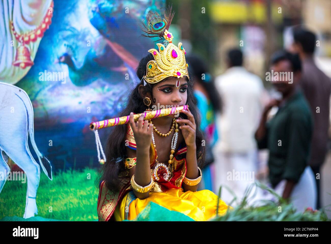 janmashtami festival,festivals in india,festivals kerala,dance forms kerala,colourful indian festival,thrissur,kerala,south india,india Stock Photo