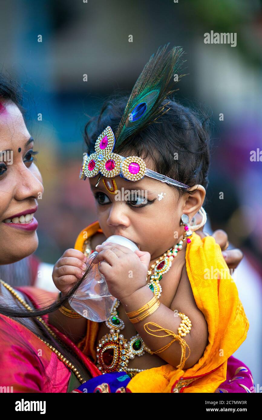 janmashtami festival,festivals in india,festivals kerala,dance forms kerala,colourful indian festival,thrissur,kerala,south india,india Stock Photo