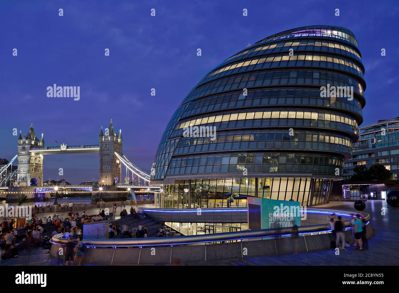 London City Hall and the Summer Festival Stock Photo