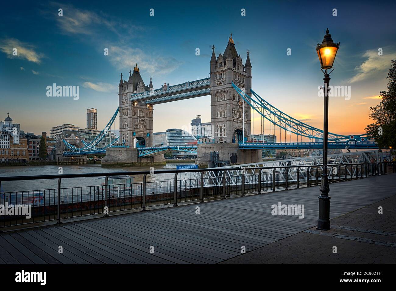 Tower Bridge Sunset with obliterated Shard Stock Photo