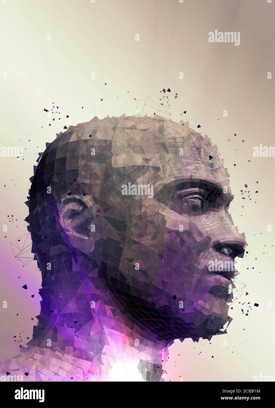 Human head, illustration. Stock Photo