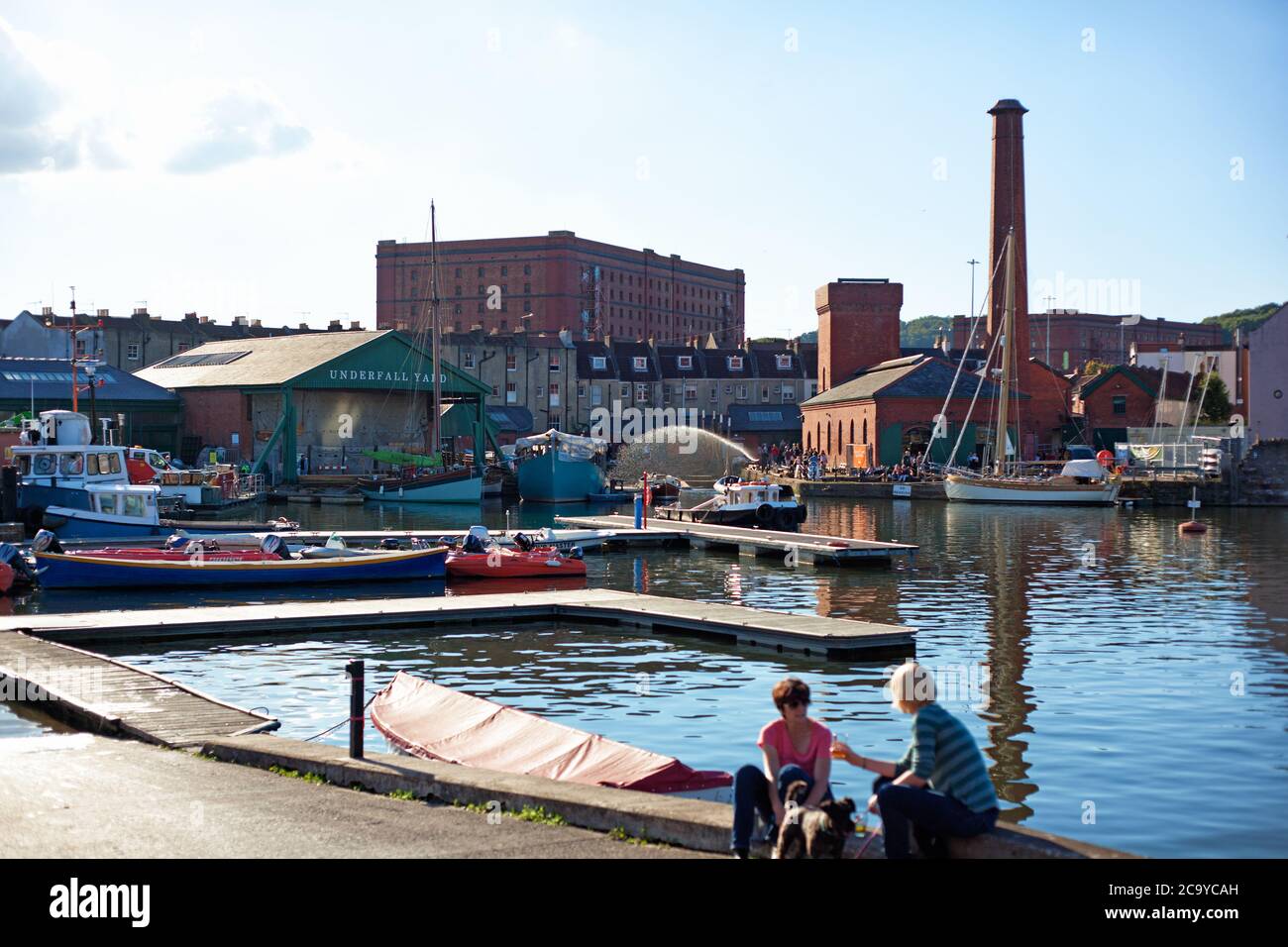 Old dockyard and waterside buildings in Bristol ,UK Stock Photo