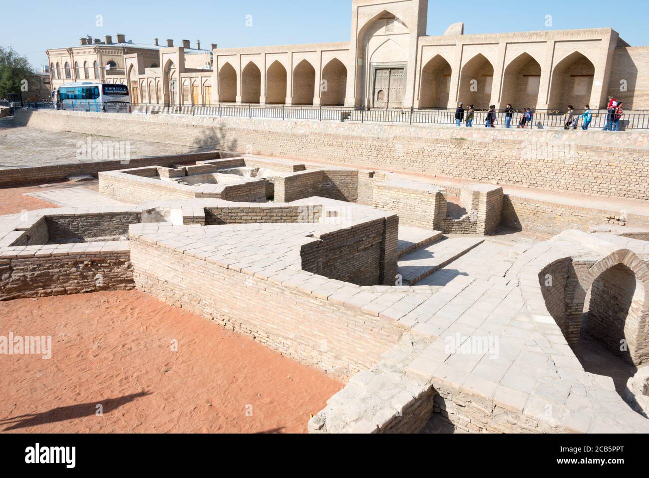 Bukhara, Uzbekistan - Remains of Caravansary and Bath house in Bukhara, Uzbekistan. Bukhara old town is Unesco World Heritage Site. Stock Photo