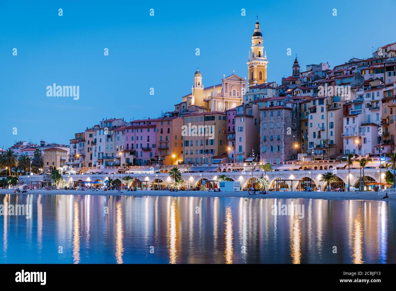 Menton France,Cote d Azur France, View on old part of Menton, Provence-Alpes-Cote d'Azur, France Stock Photo