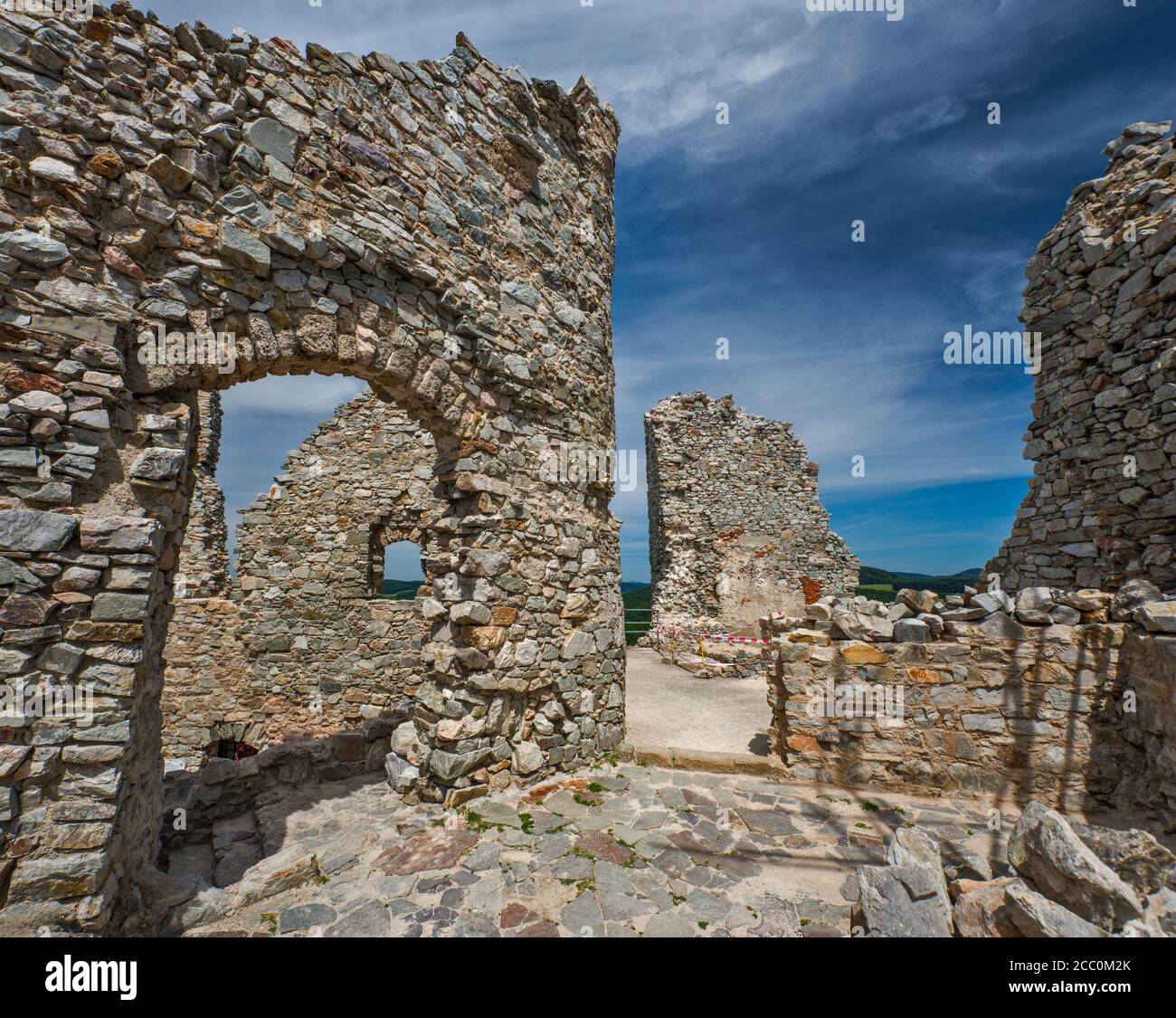 Interior detail at Hrusov Castle (Hrusovsky hrad), 14th century, Tekov area, Nitra Region, Slovakia Stock Photo