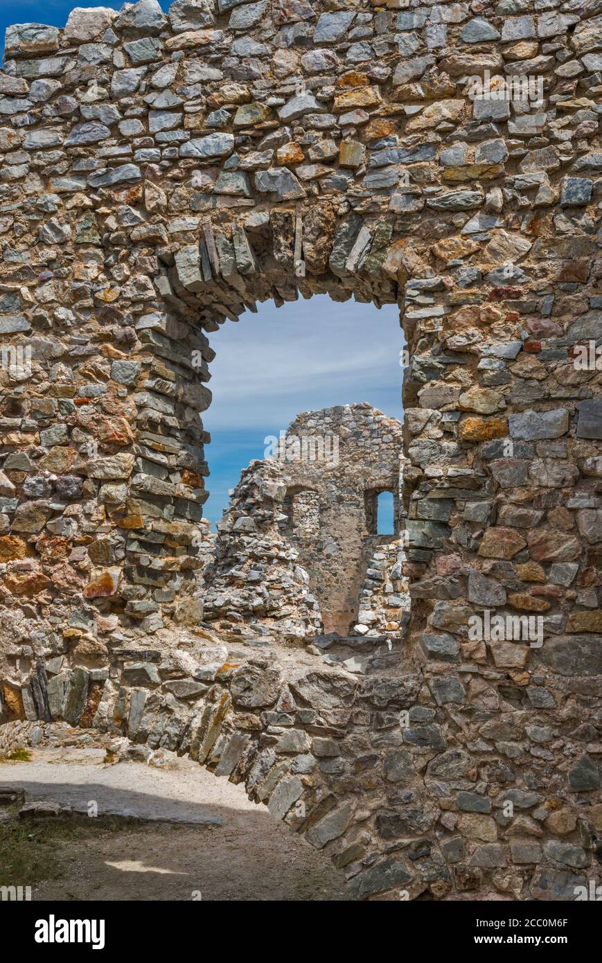 Interior detail at Hrusov Castle (Hrusovsky hrad), 14th century, Tekov area, Nitra Region, Slovakia Stock Photo