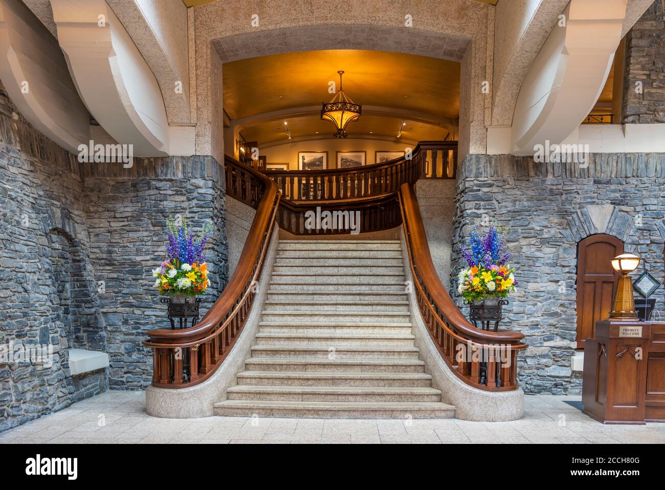 Interior of the Fairmont Banff Springs Hotel, Banff, Alberta, Canada. Stock Photo