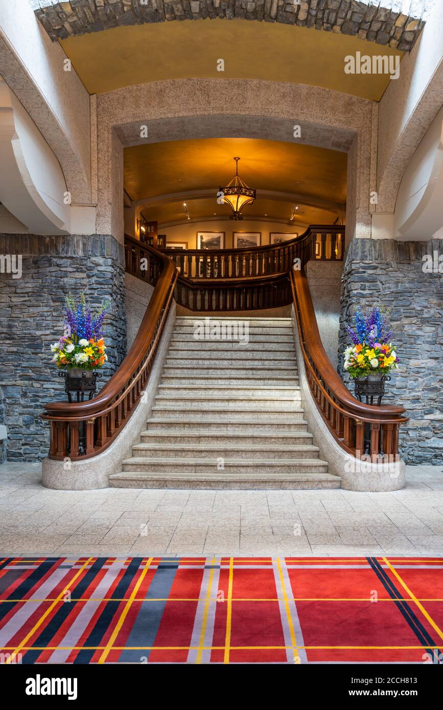 Interior of the Fairmont Banff Springs Hotel, Banff, Alberta, Canada. Stock Photo