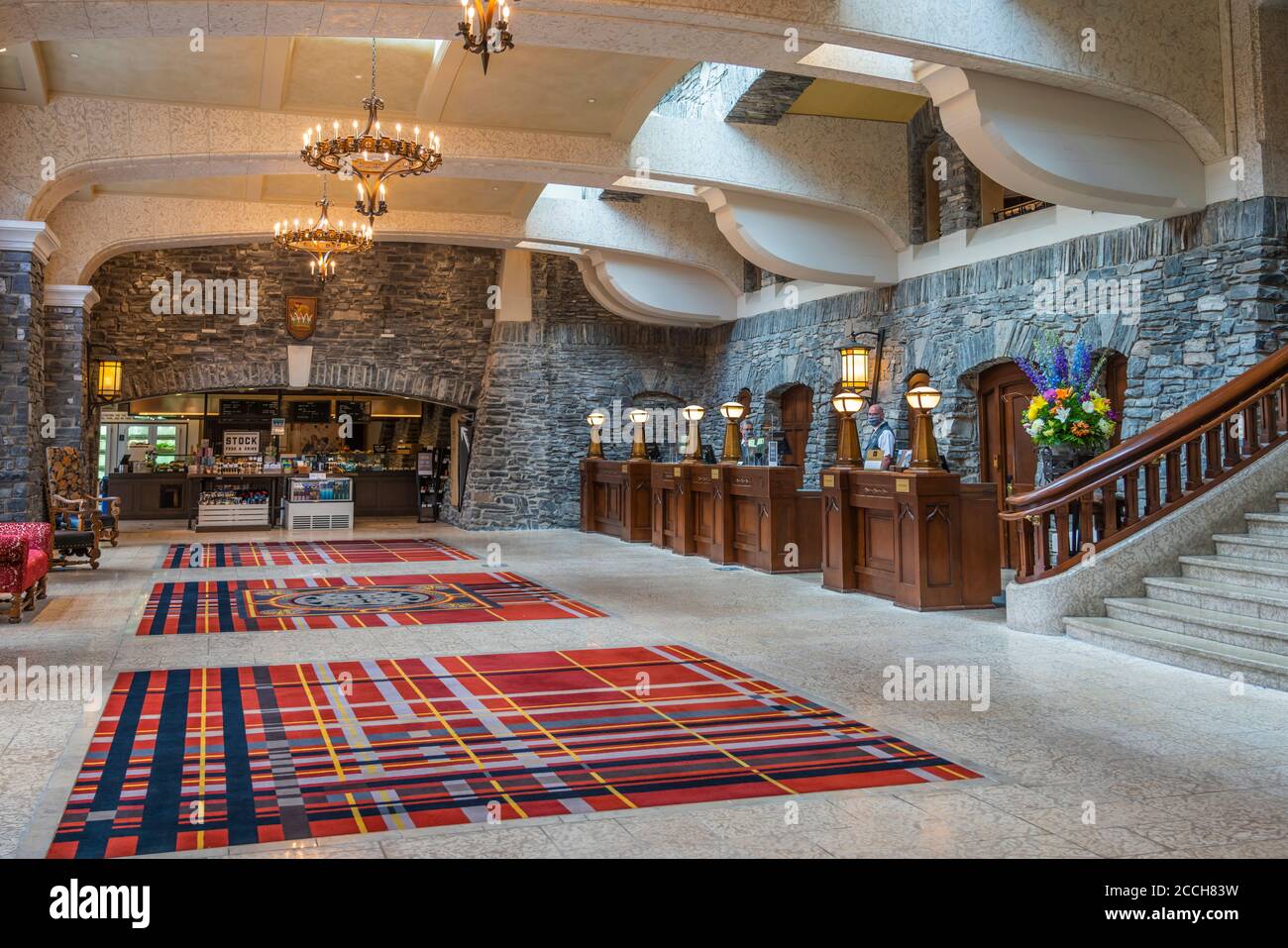 Interior of the Fairmont Banff Springs Hotel, Banff, Alberta, Canada. Stock Photo