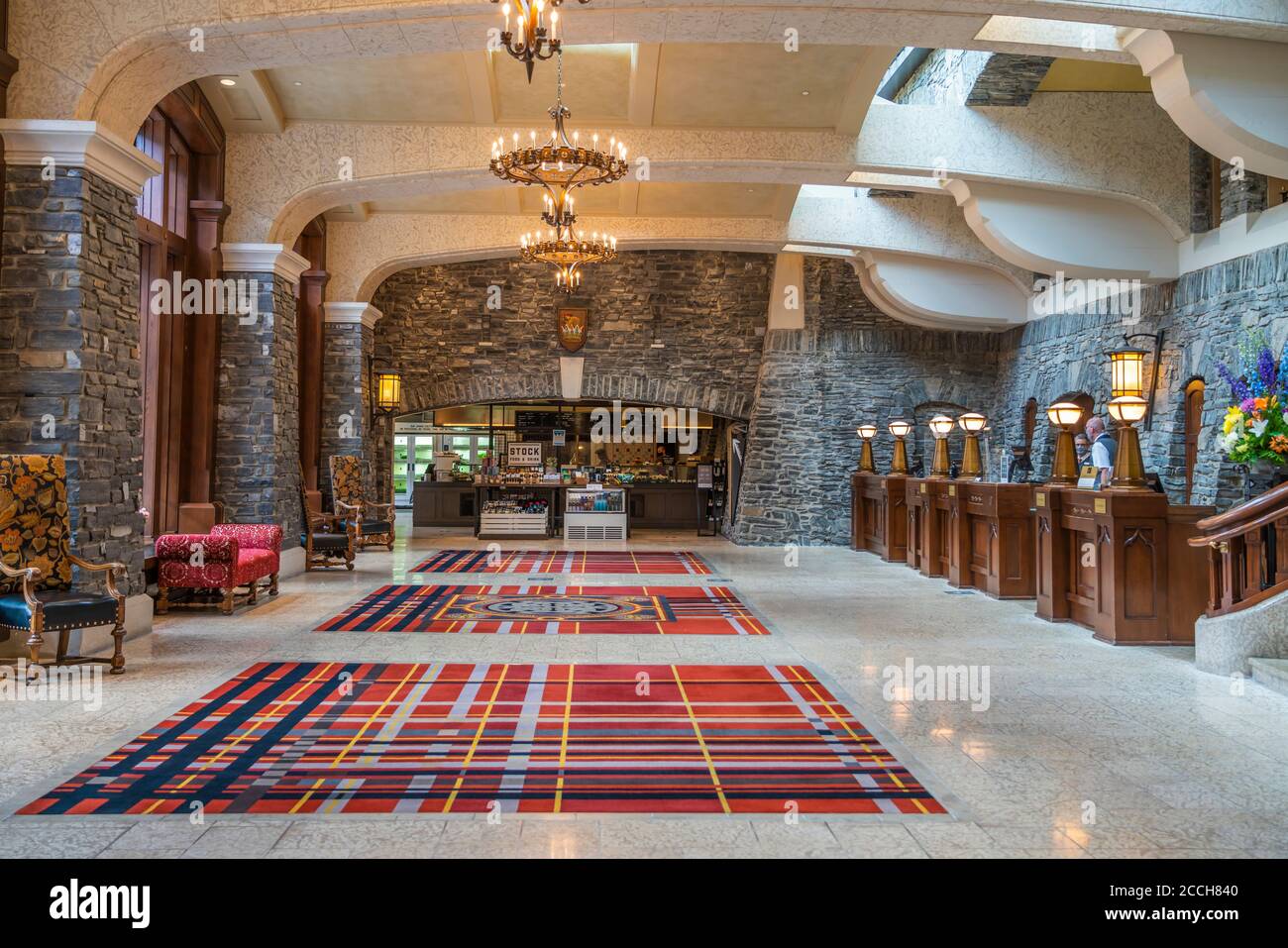 Interior of the Fairmont Banff Springs Hotel, Banff, Alberta, Canada. Stock Photo