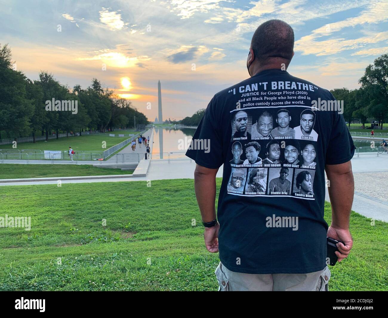 Washington, District of Columbia, USA. 28th Aug, 2020. Tyler Williams traveled from North Carolina to attend the March on Washington 2020. Credit: Sue Dorfman/ZUMA Wire/Alamy Live News Stock Photo