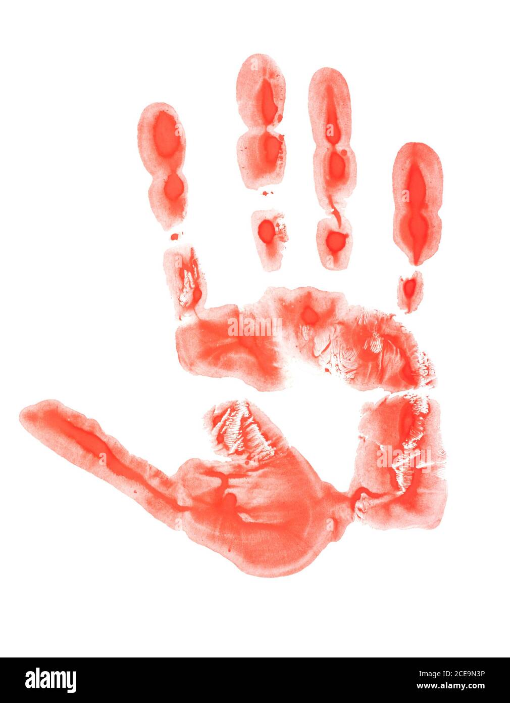 Red hand print Stock Photo