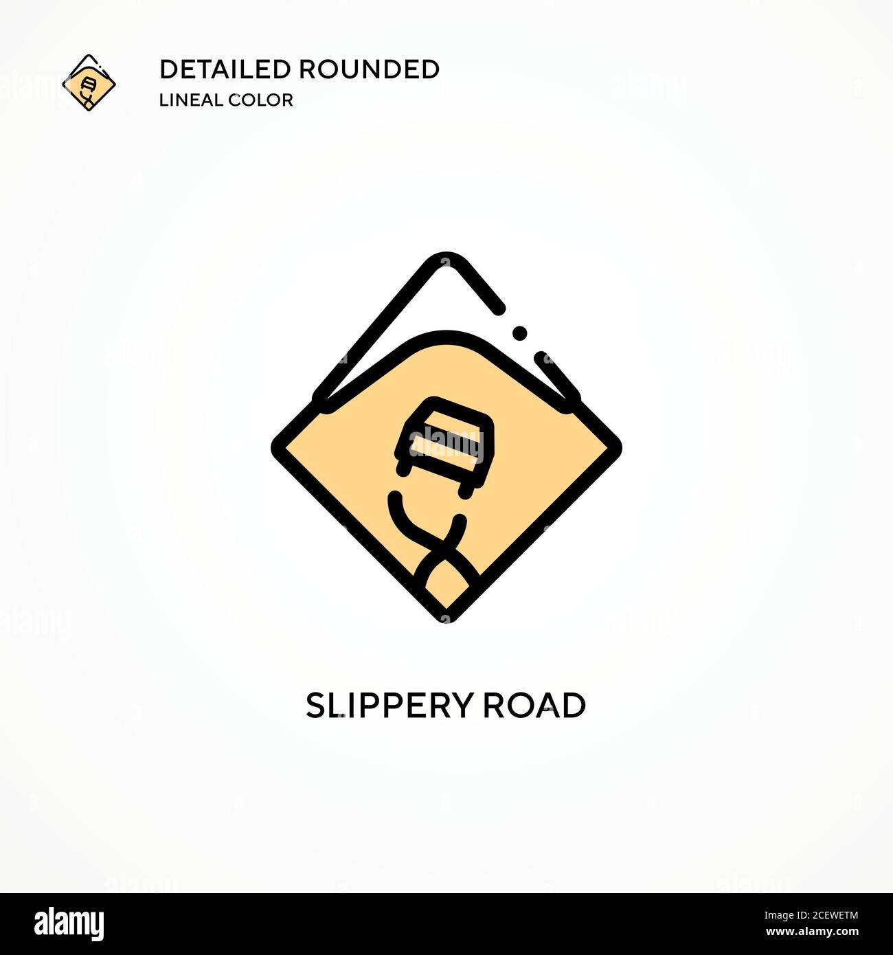 Slippery road vector icon. Modern vector illustration concepts. Easy to edit and customize. Stock Vector