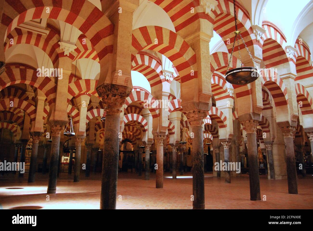 Arches within the Prayer Hall of the Mezquita (Mosque), Cordoba, Spain, Europe Stock Photo