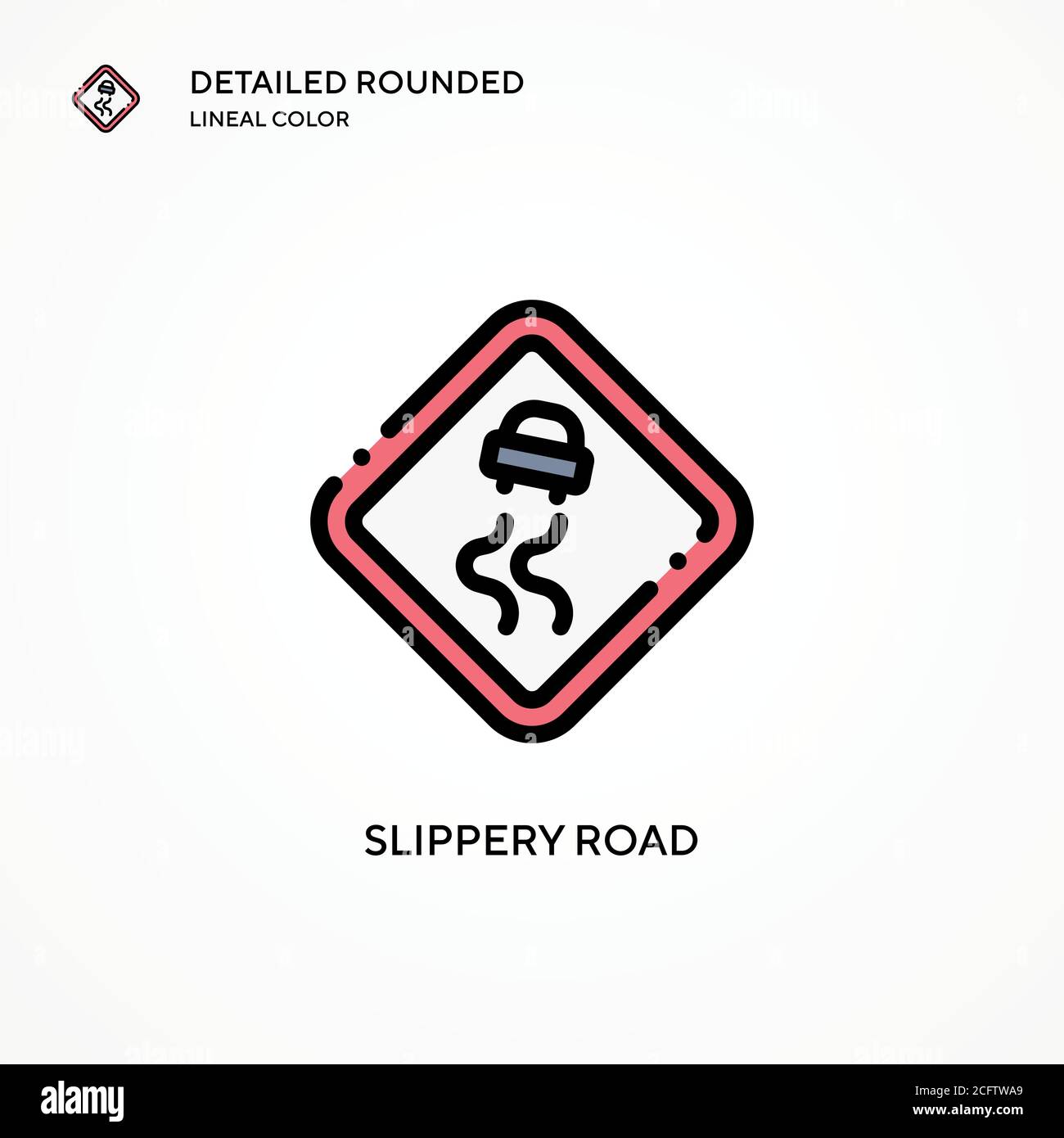 Slippery road vector icon. Modern vector illustration concepts. Easy to edit and customize. Stock Vector