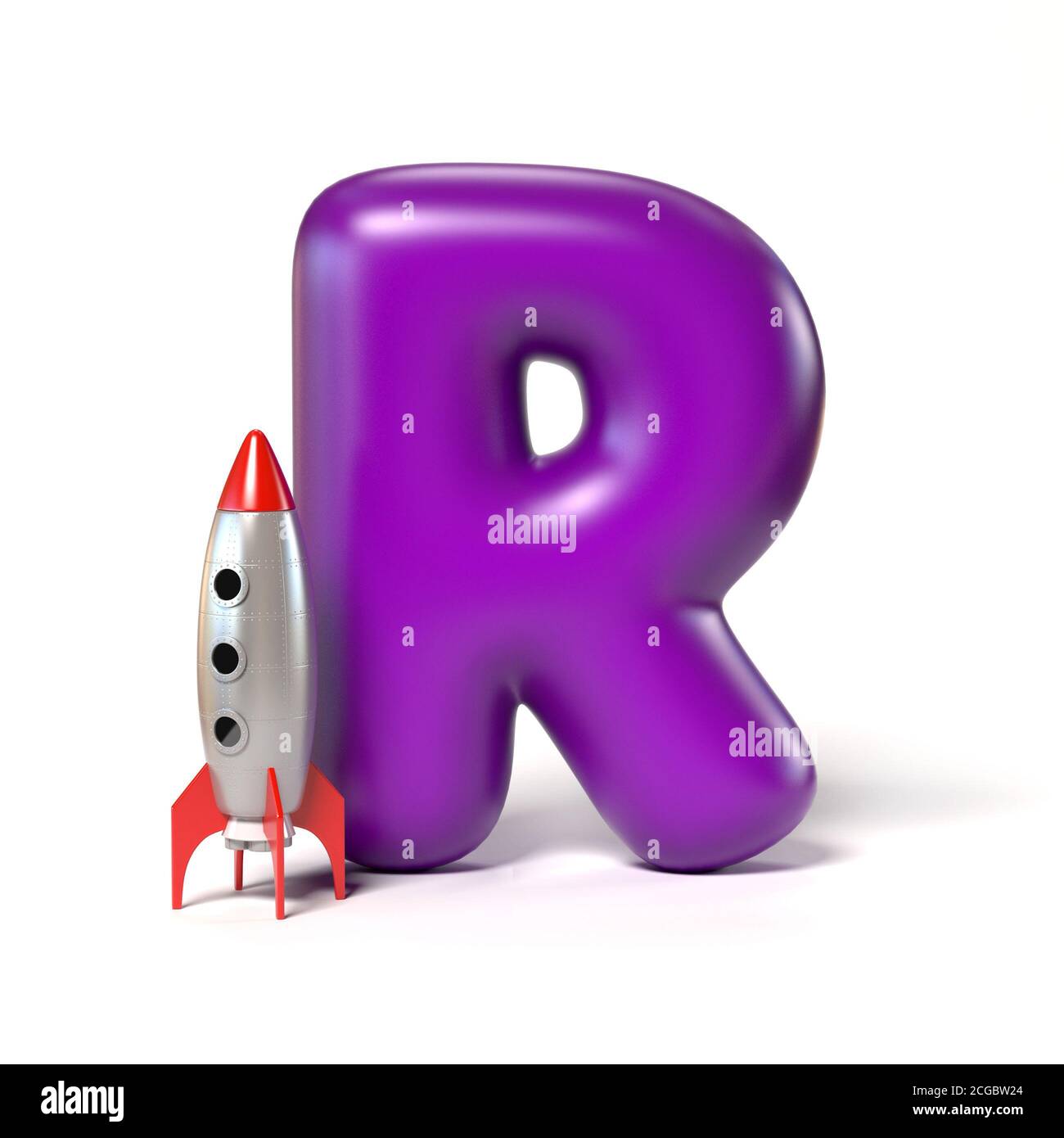 Toy font letter R 3d rendering Stock Photo