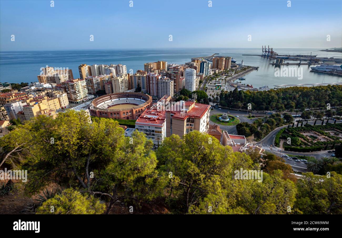 Malaga, Spain. Cityscape Topped View Of Malaga Stock Photo