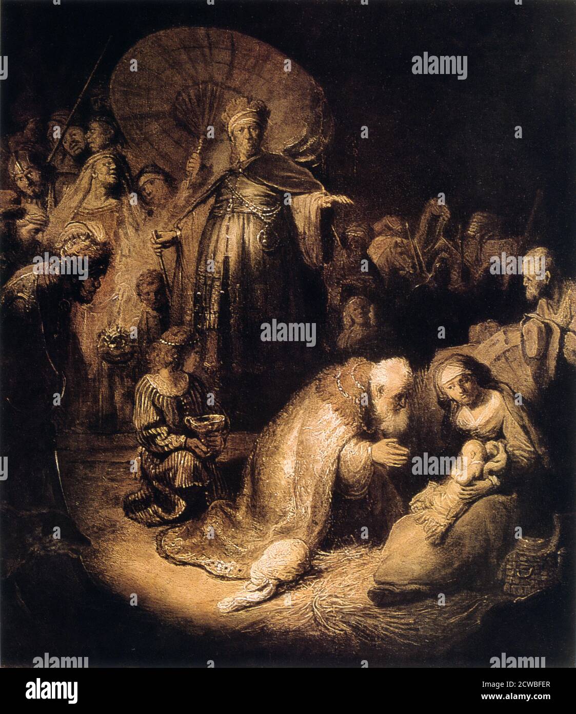 The Adoration of the Magi', by Rembrandt Harmensz van Rijn, 1632. Stock Photo