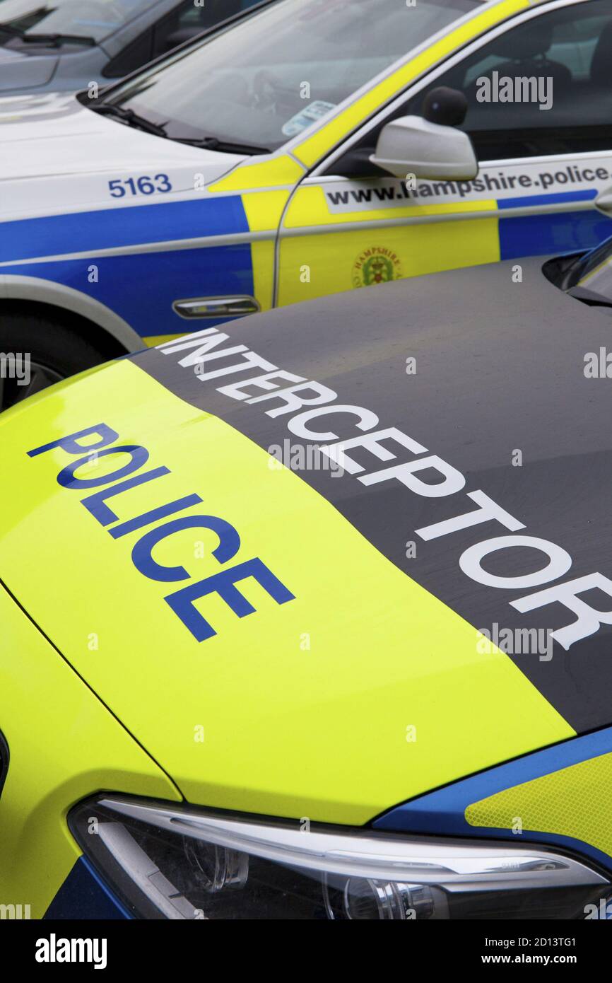 Police cars, Hampshire, UK, 20th Jan 2015 Stock Photo