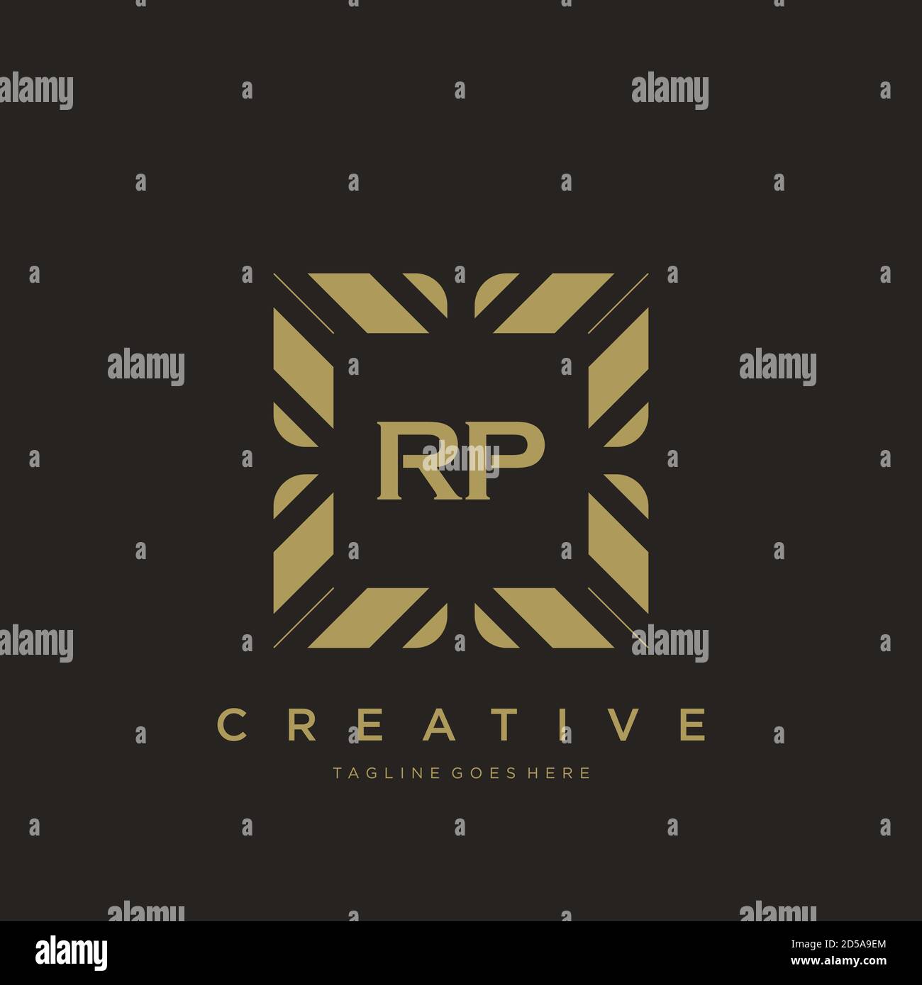 RP initial letter luxury ornament monogram logo template vector Stock Vector