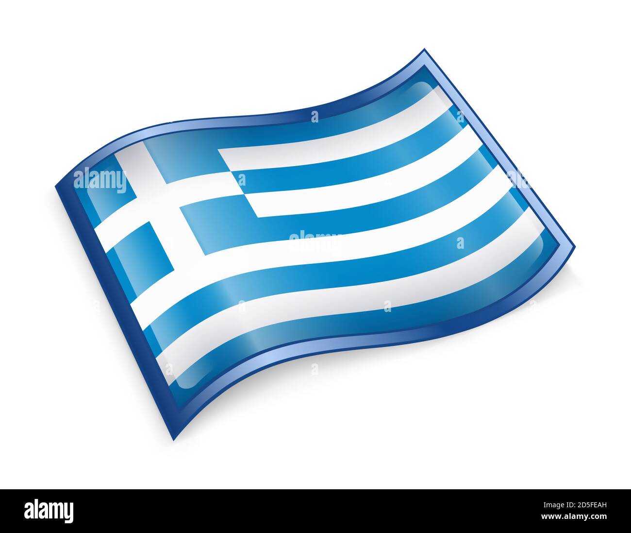 Greece Flag Icon Stock Photo - Alamy