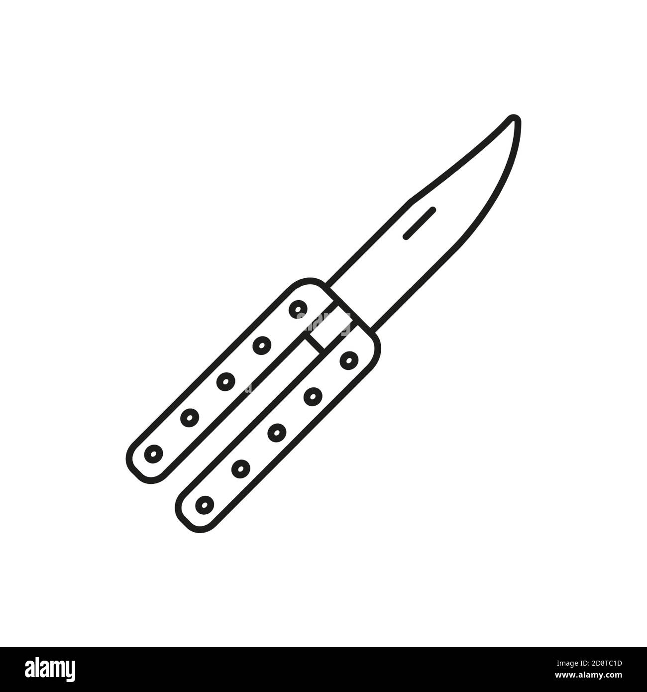 butterfly knife icon element of weapon icon for mobile concept and web apps. Thin line butterfly knife icon can be used for web and mobile. Premium Stock Vector