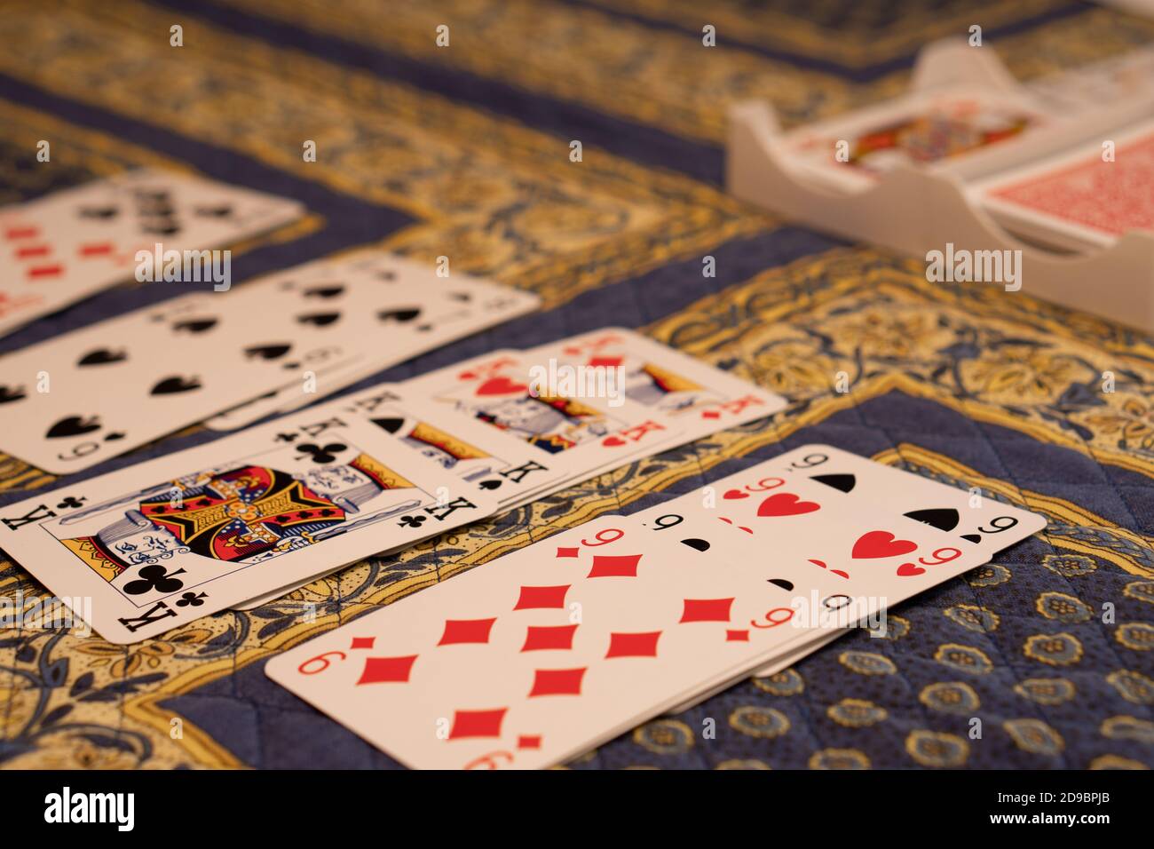 Playing Rummy at home Stock Photo