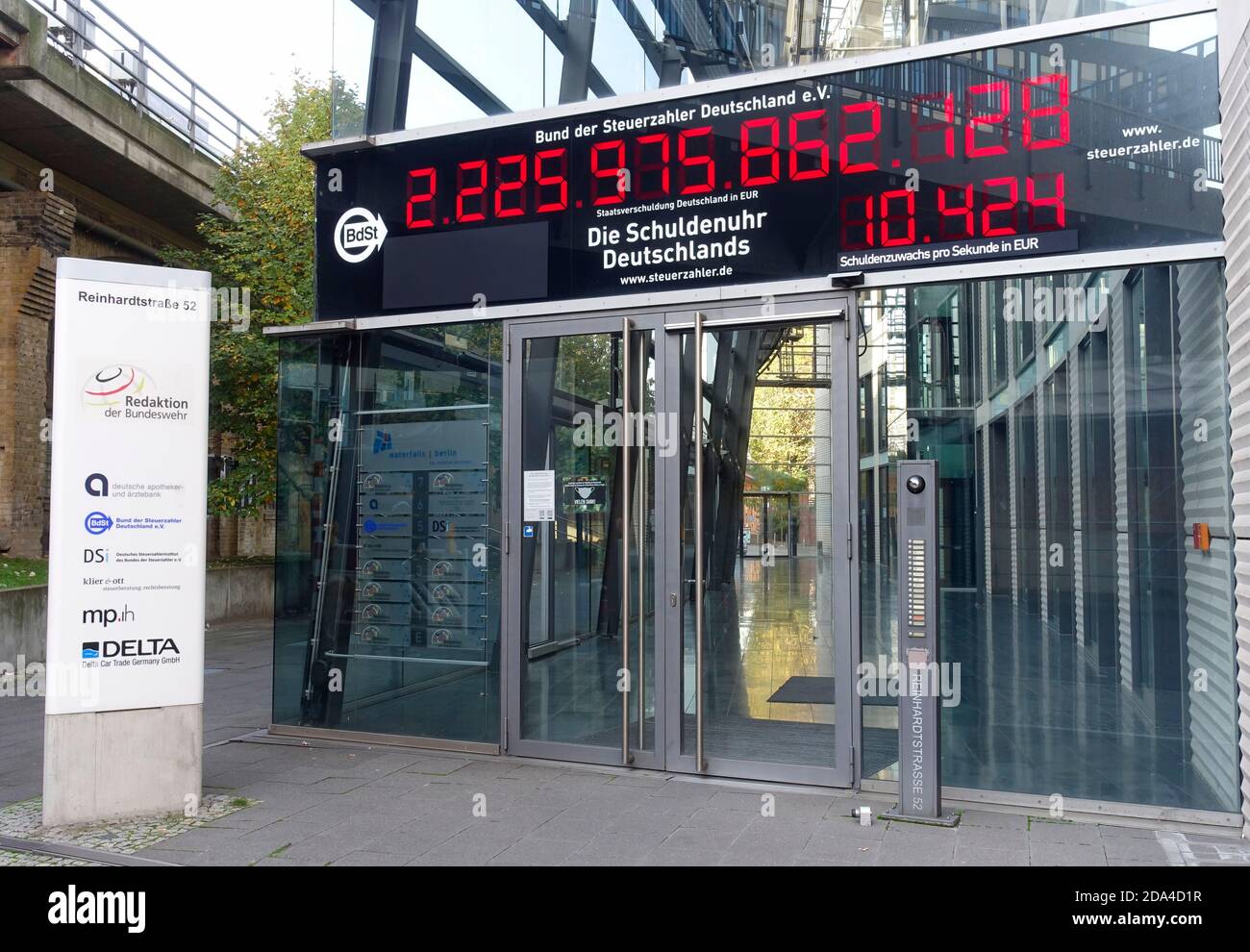 Debt clock,public counter, which displays the government debt , Berlin, Germany Stock Photo