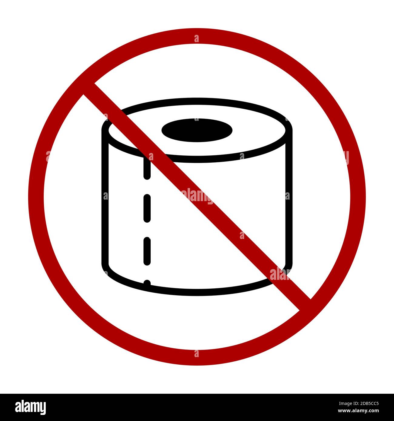 No Toilet Paper Sign. Vector Image. Stock Vector