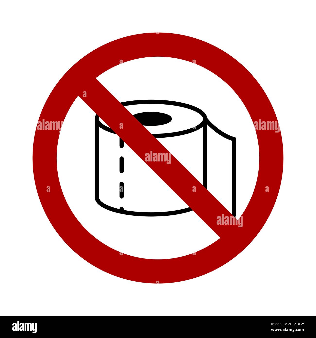 No Toilet Paper Sign. Vector Image. Stock Vector