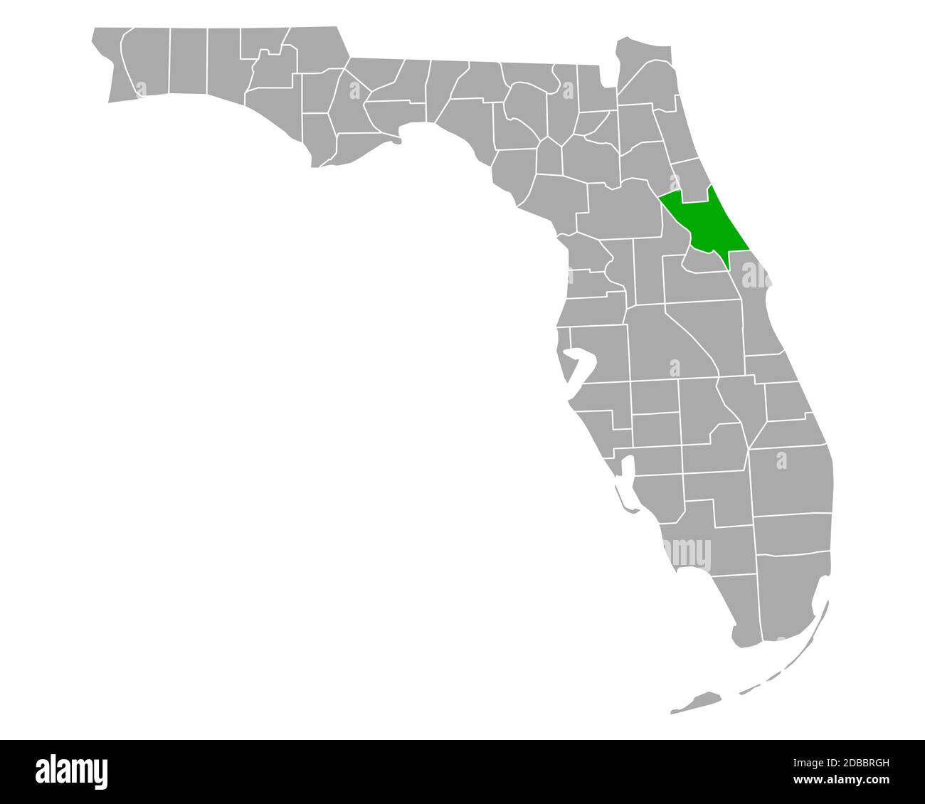 Map of Volusia in Florida Stock Photo