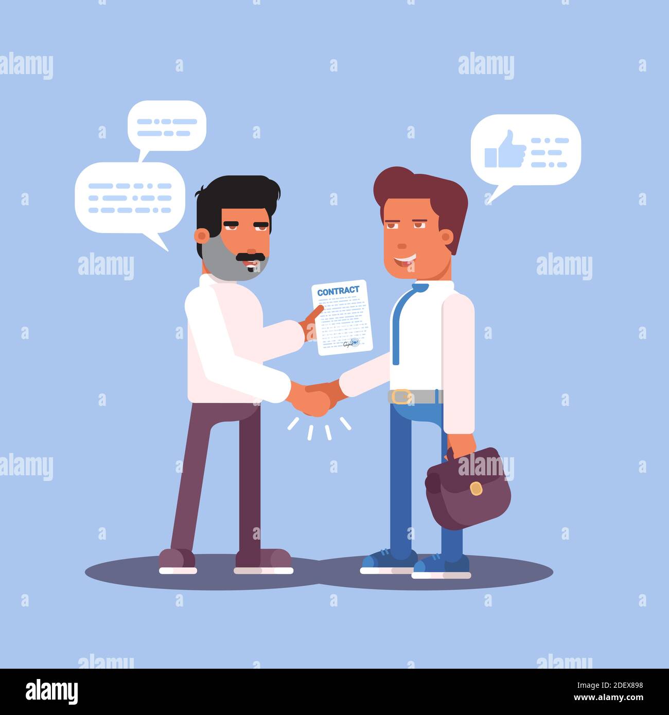 Job interview cartoon color design. Vector illustration Stock Vector