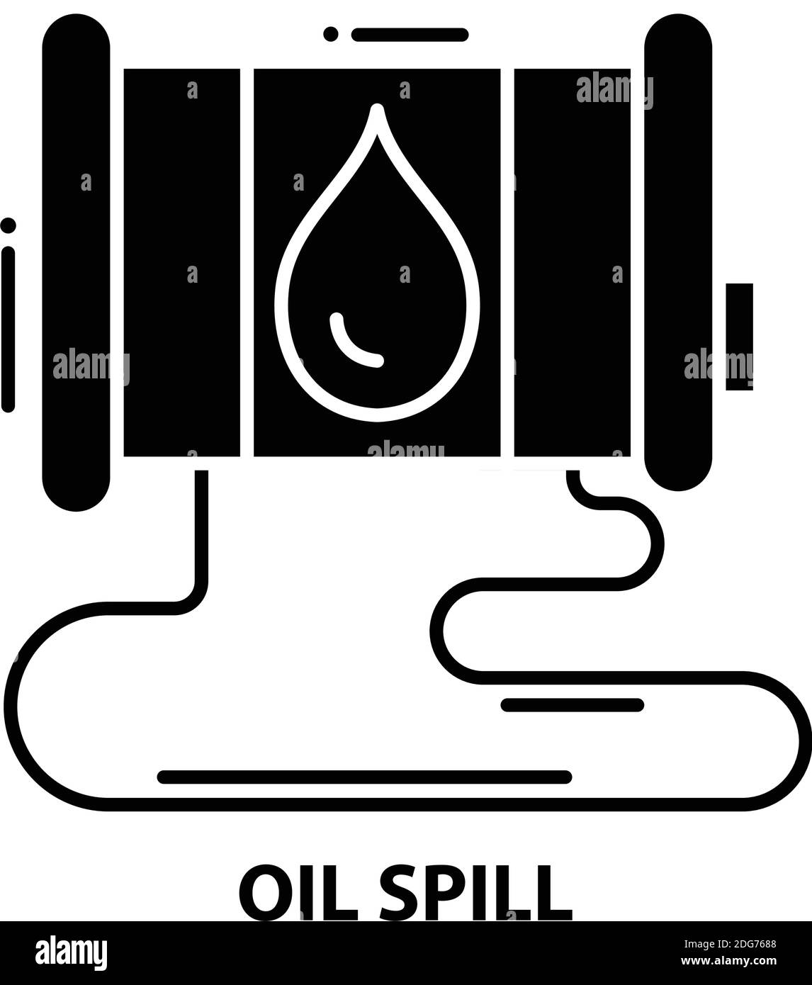 oil spill icon, black vector sign with editable strokes, concept illustration Stock Vector