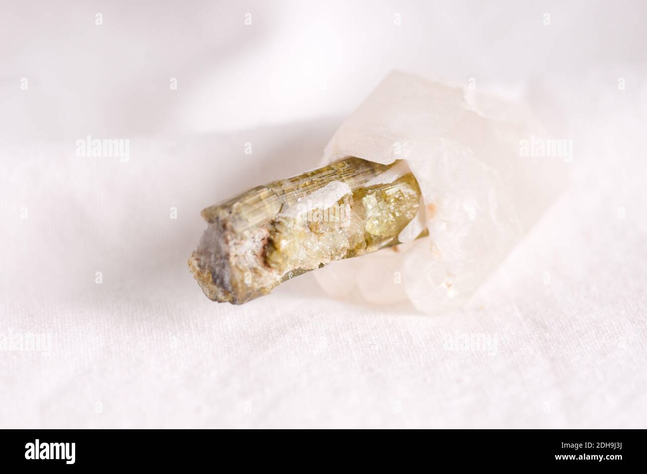 elbaite crystal mineral sample, science geology lab Stock Photo