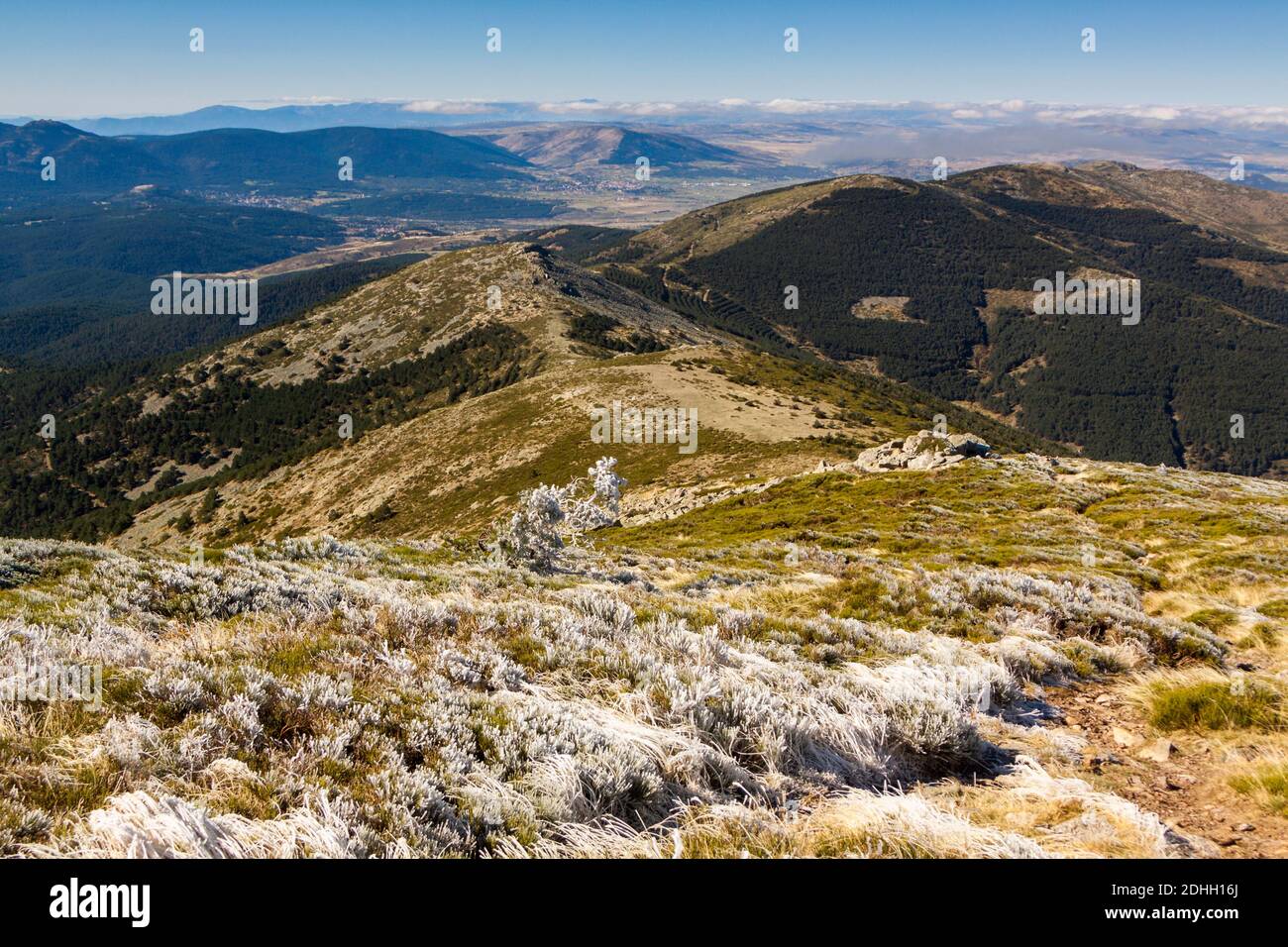 Top of The Dead Woman. Mountain in the Sierra de Guadarrama National Park in Segovia. Hiking route to enjoy nature. In Spain, Europe Stock Photo