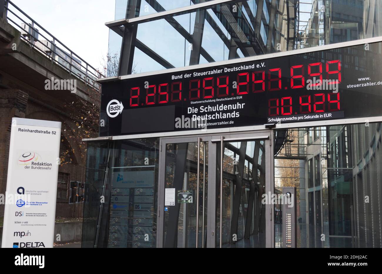 Debt clock,public counter, which displays the government debt , Berlin, Germany Stock Photo