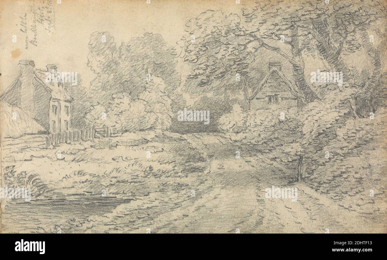 Album of Landscape and Figure Studies: A Road near Berkhampstead, Hertfordshire. Sept. 8, 1811, Thomas Bradshaw, Born 1767, British, 1811, Graphite Stock Photo