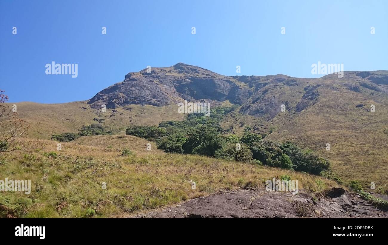 Top point of The Western Ghats (anamudi peak) in iravikulam national park in Idukki, Kerala, India Stock Photo