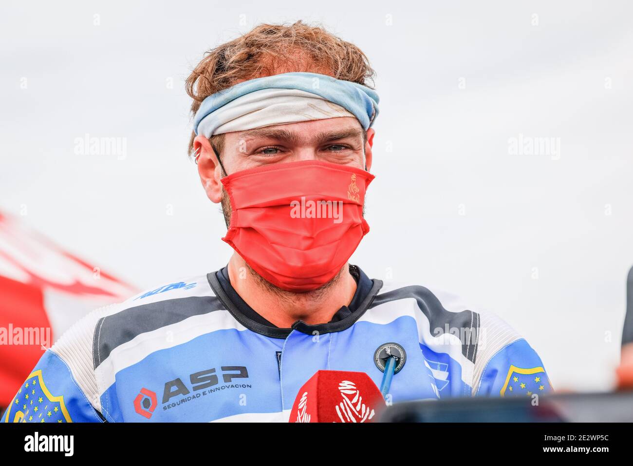 Andujar Manuel (arg), Yamaha, 7240 Team, Quad, portrait, celebrating his win of the dakar during the 12th stage of the Dakar 2021 between Yanbu and Jeddah, in Saudi Arabia on January 15, 2021 - Photo Antonin Vincent / DPPI / LM Stock Photo