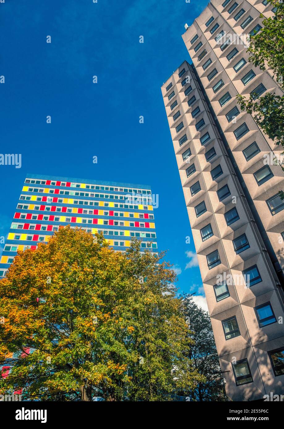 St Georges Tower and Elizabeth House are two of the tallest buildings in Leicester. Stock Photo