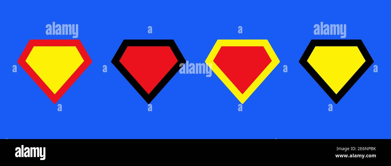 Superhero icon, modern and flat logo. Shield emblem. Vector EPS 10 Stock Vector