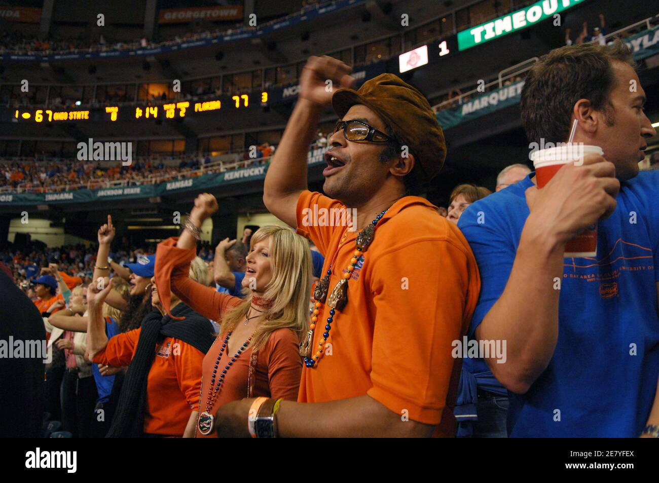 Yannick Noah and his wife Isabelle Camus during the NCAA Division 1 men ...