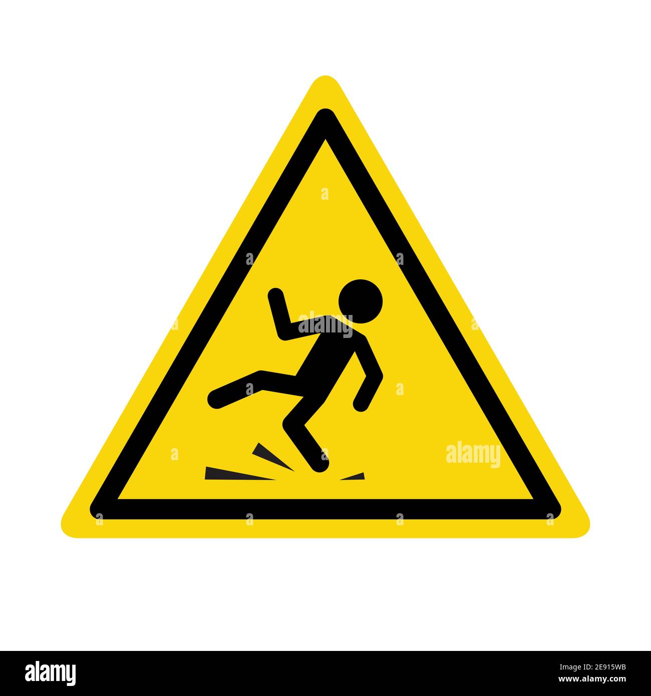 Wet floor sign. Safety yellow slippery floor warning icon vector caution symbol Stock Vector