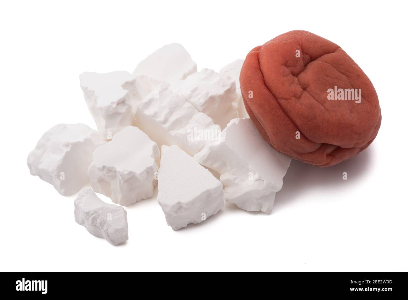 Kudzu and umeboshi plum isolated on white background Stock Photo