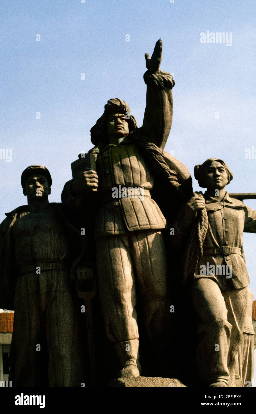 Low angle view of statues, Beijing, China Stock Photo