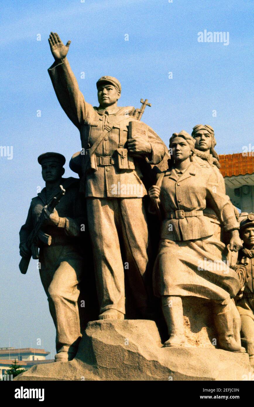 Low angle view of statues, Beijing, China Stock Photo