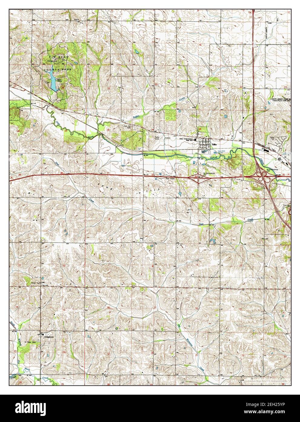 Tiffin, Iowa, map 1994, 1:24000, United States of America by Timeless Maps, data U.S. Geological Survey Stock Photo